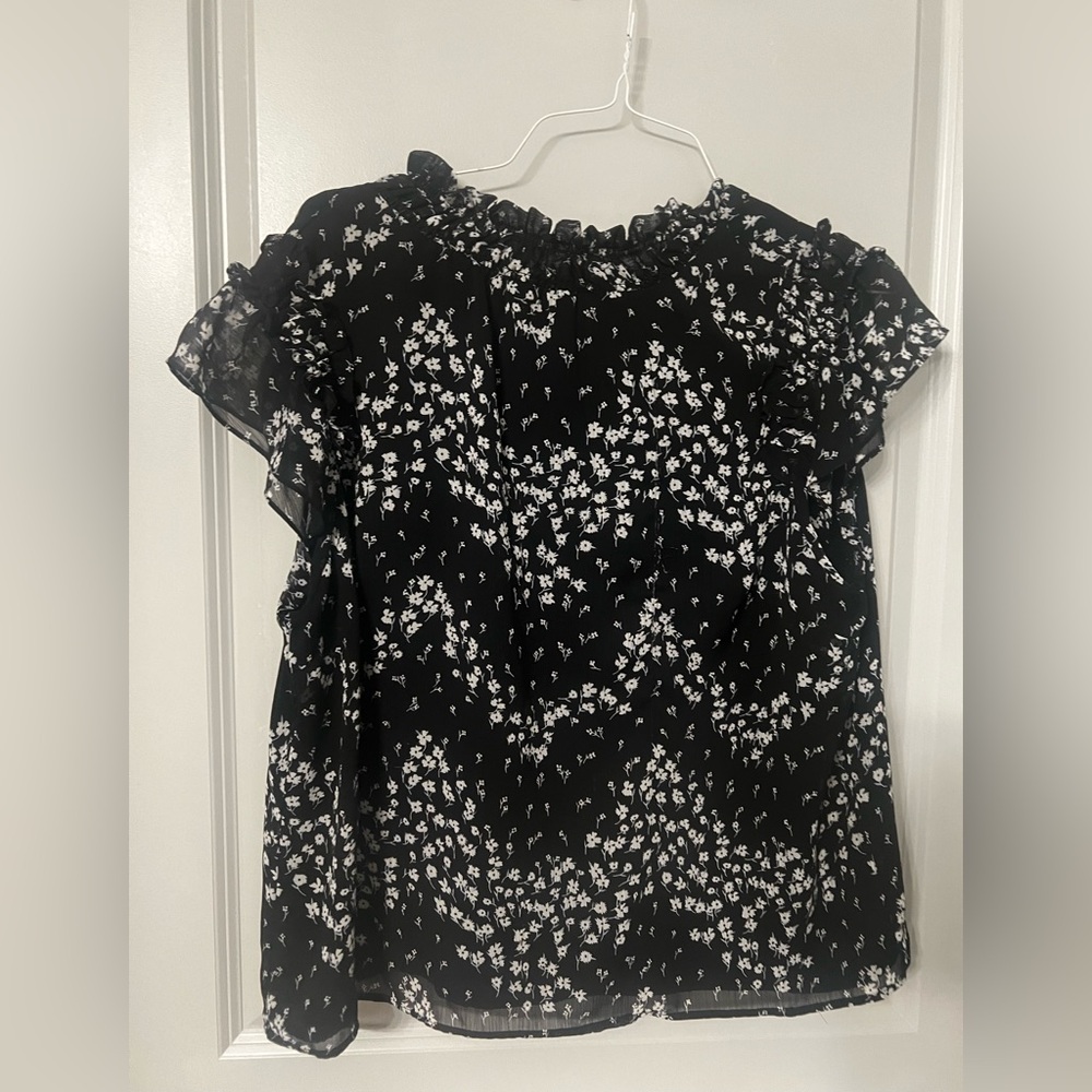 Black Floral Women's Top